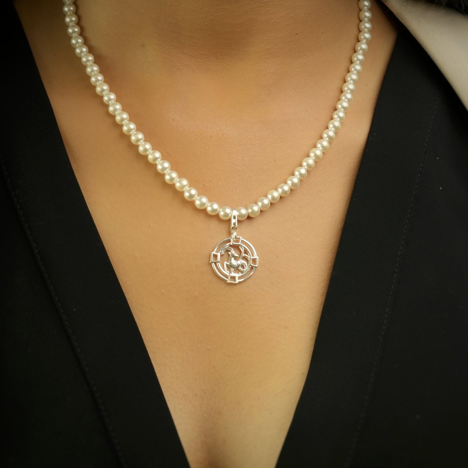 Capricorn Pearl 92.5 Silver Necklace