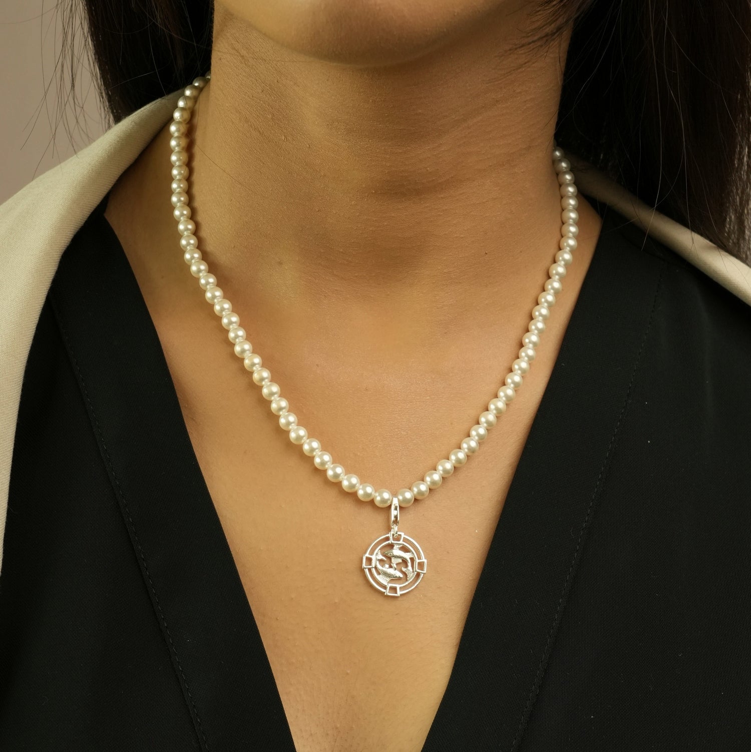 Pisces Pearl 92.5 Silver Necklace
