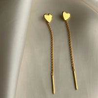 My Heart Thread Earring- 92.5  Silver ( with 22k Gold-plating)