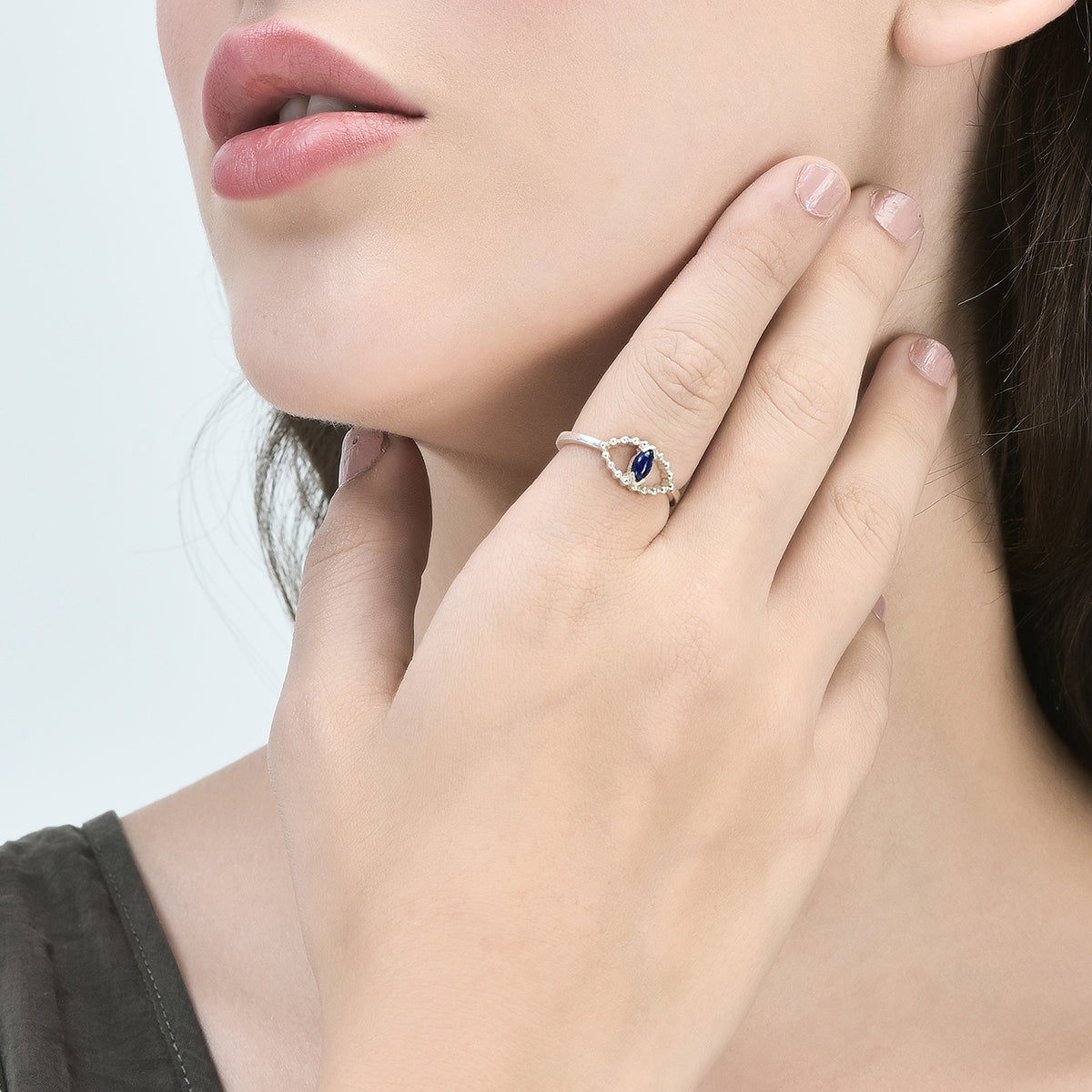 RING - EvilEye Nazar Lapis Ring in 92.5 Silver