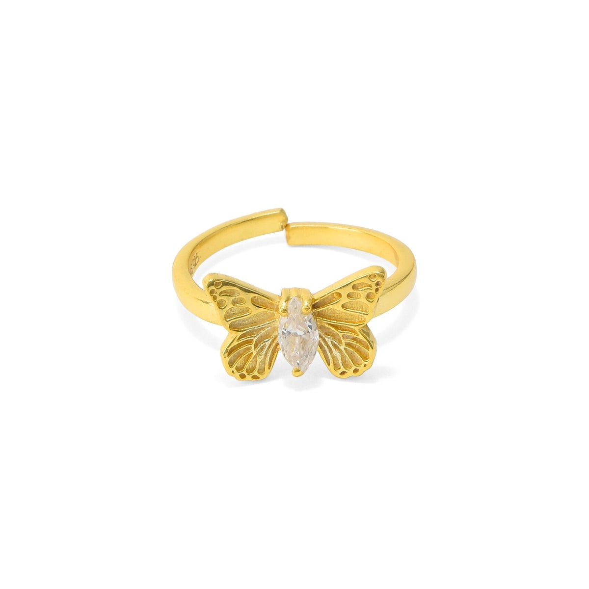 Butterfly Ring - 92.5 Silver with 22k Gold Plating