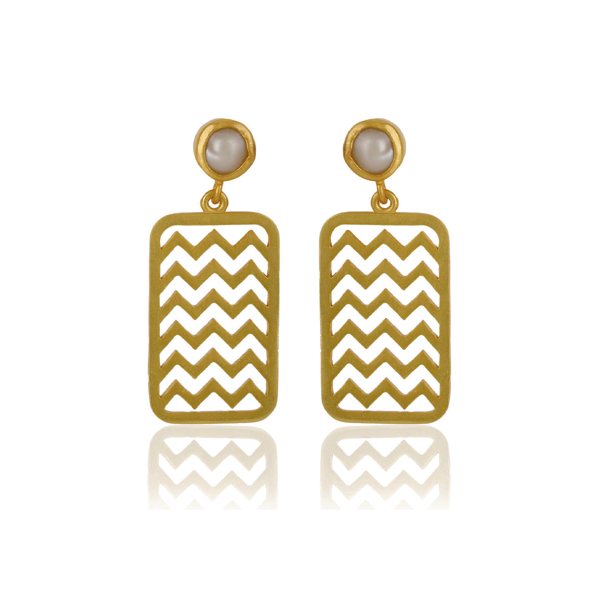Freshwater Pearls Earring - Chevron Chic