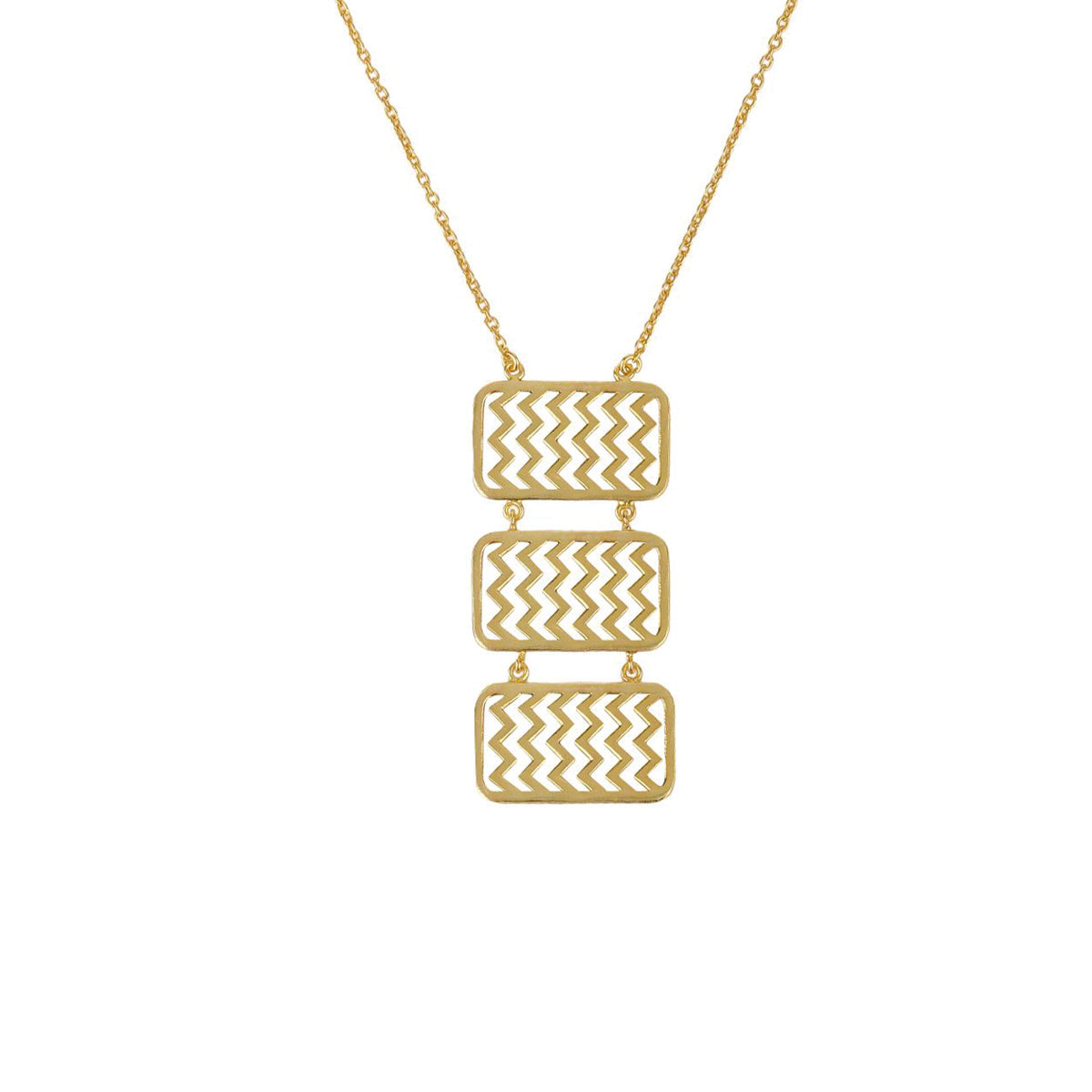 Long Statement Necklace - Chevron Chic