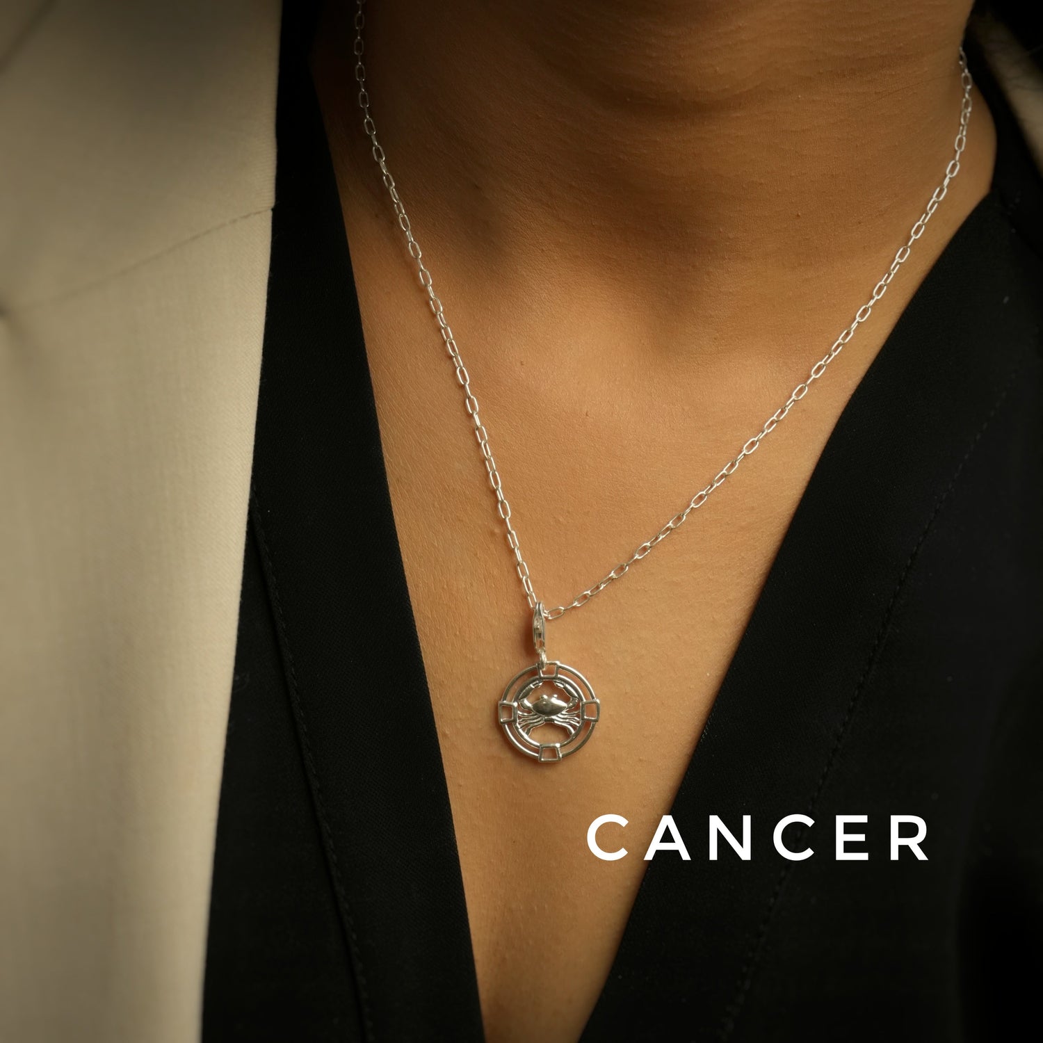 Cancer Silver 92.5 Chain Necklace