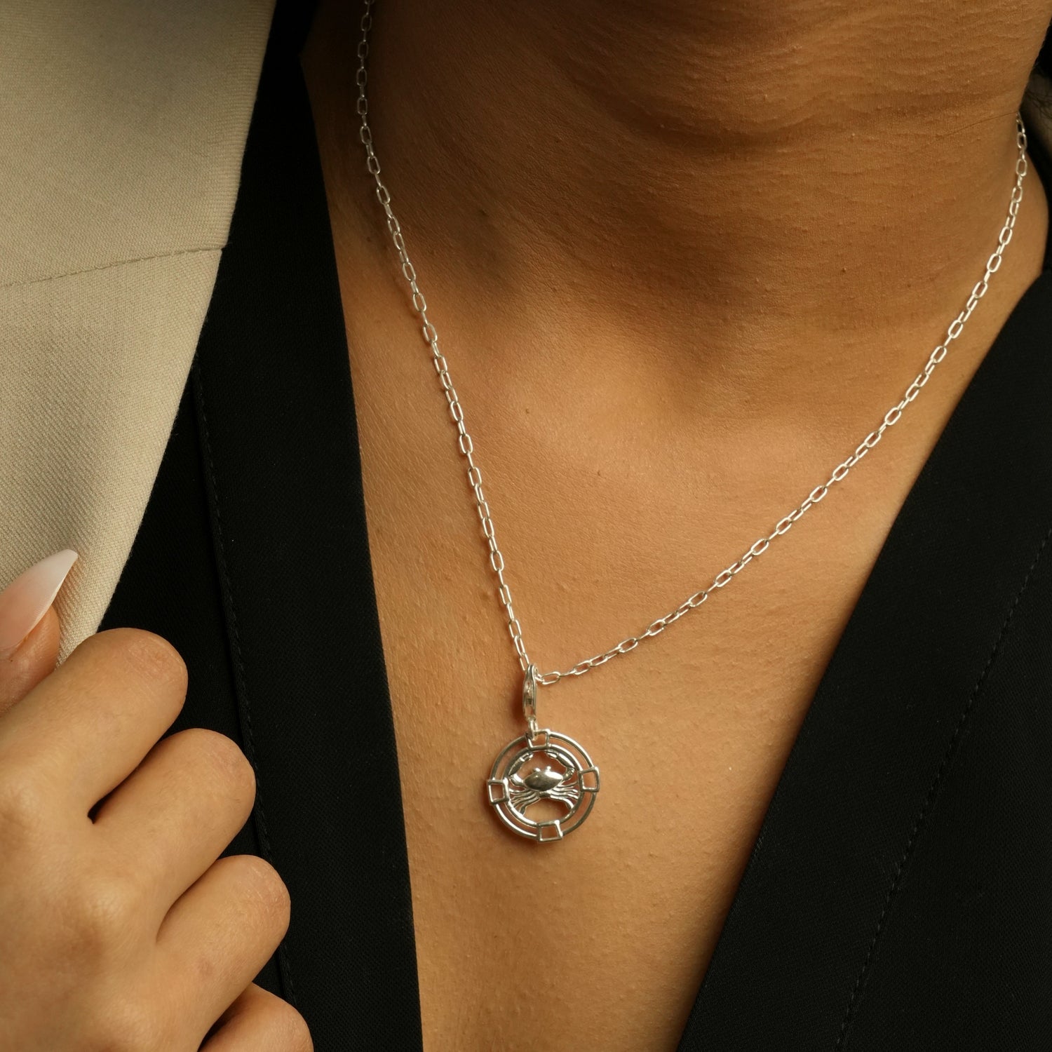 Cancer Silver 92.5 Chain Necklace