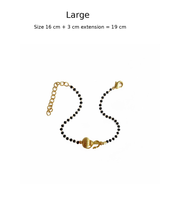 Women Vayuputra Gada 22k Gold-plated Brass Bracelet with Black Onyx