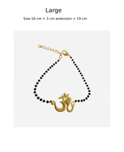 Women Shubh Om Ganesh 22k Gold-plated Brass Bracelet with Black Onyx
