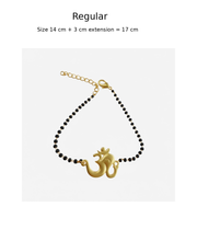 Women Shubh Om Ganesh 22k Gold-plated Brass Bracelet with Black Onyx