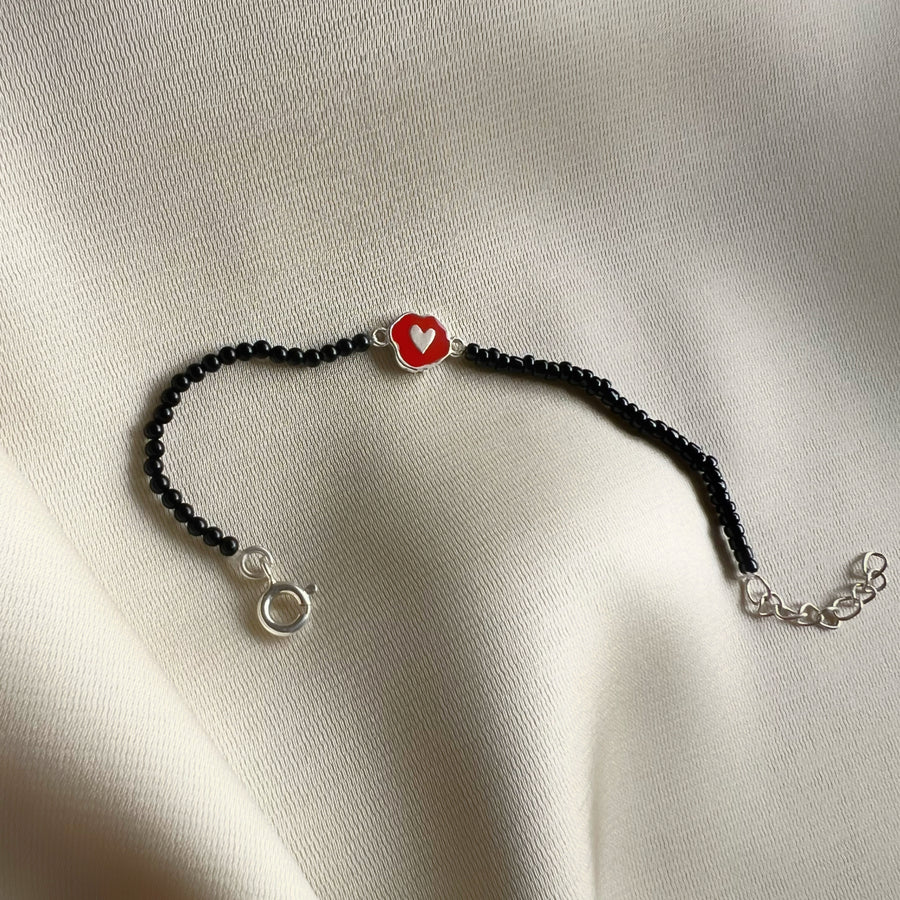 KIDS- (Pair) Red Cutie Pie Enamel 92.5 Silver
