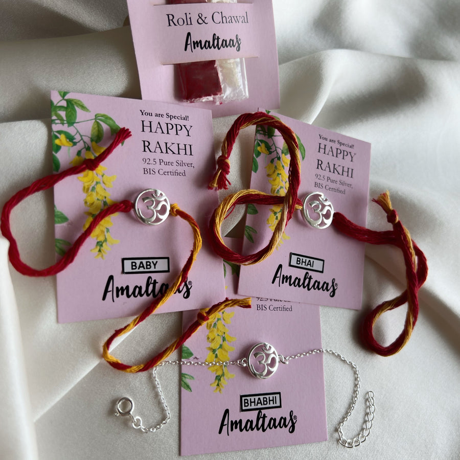 RAKHI B3 - OM Bhai-Bhabhi-Baby Rakhi Combo (Family Pack)