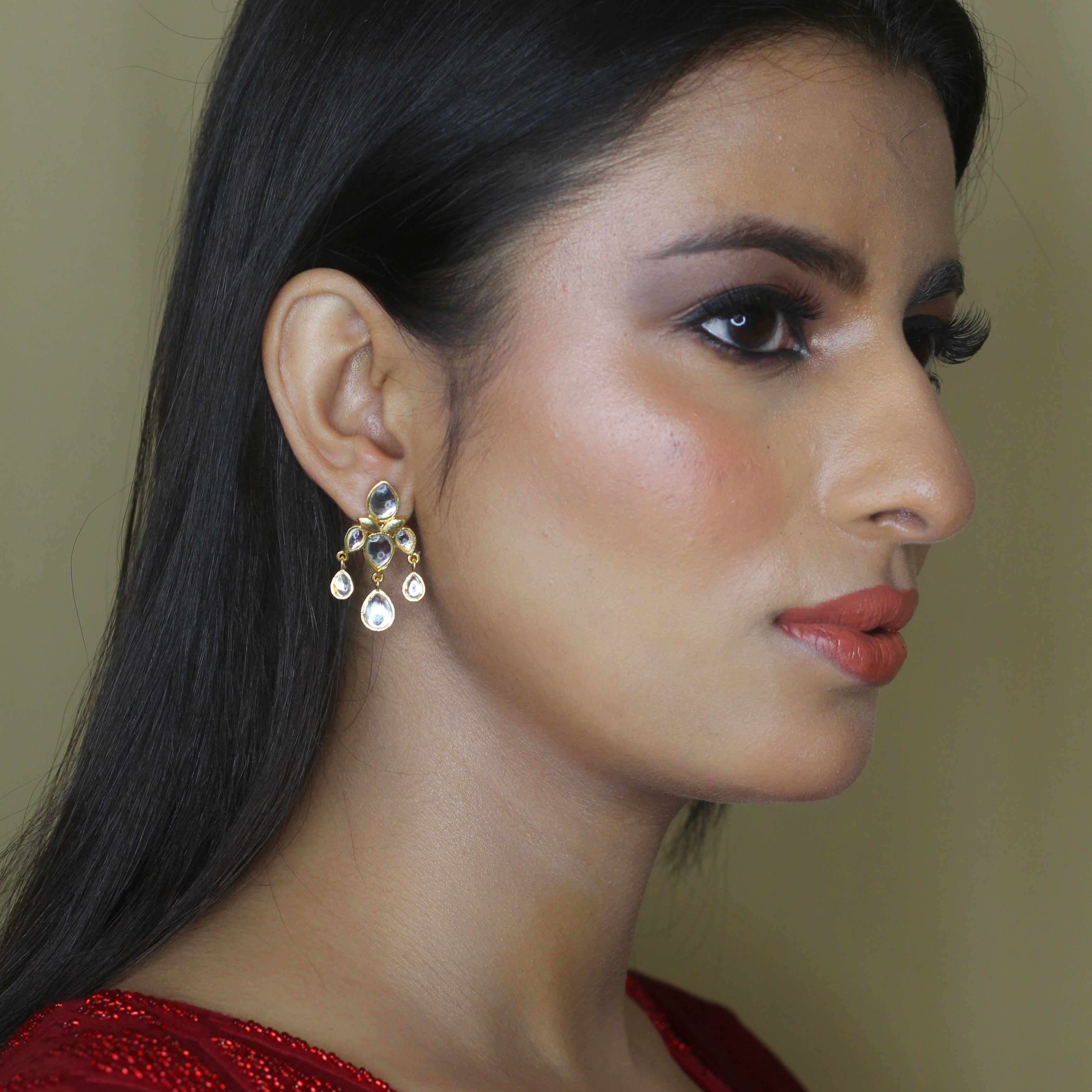 Sitara Dangle Art Deco Lotus Earring