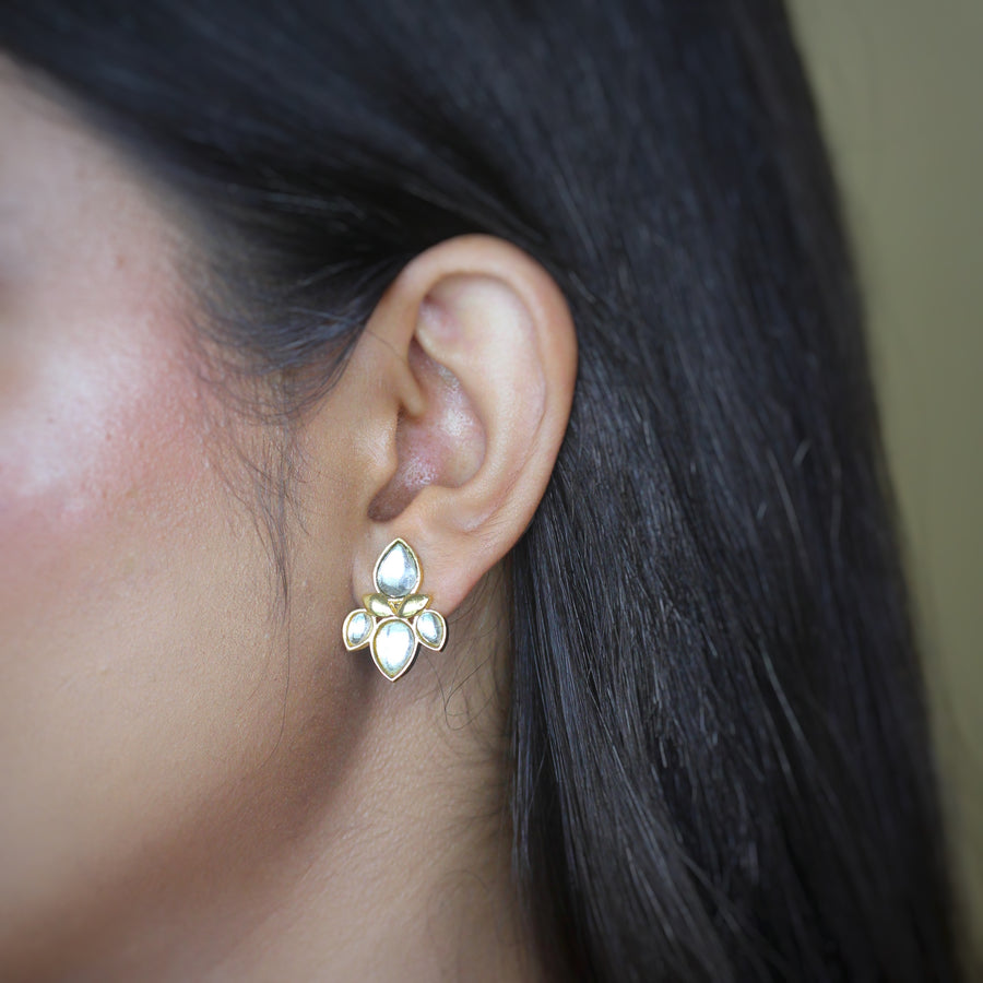 Sitara Stud Art Deco Lotus Earring