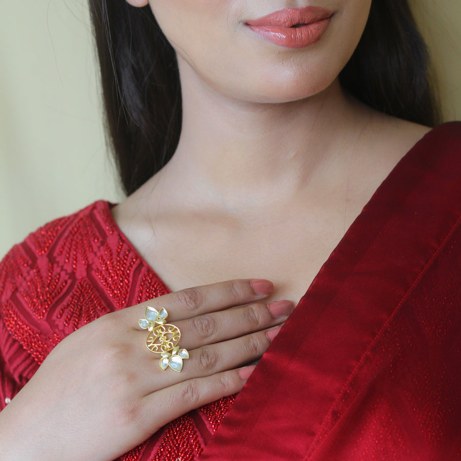 Sitara Art Deco Long Ring