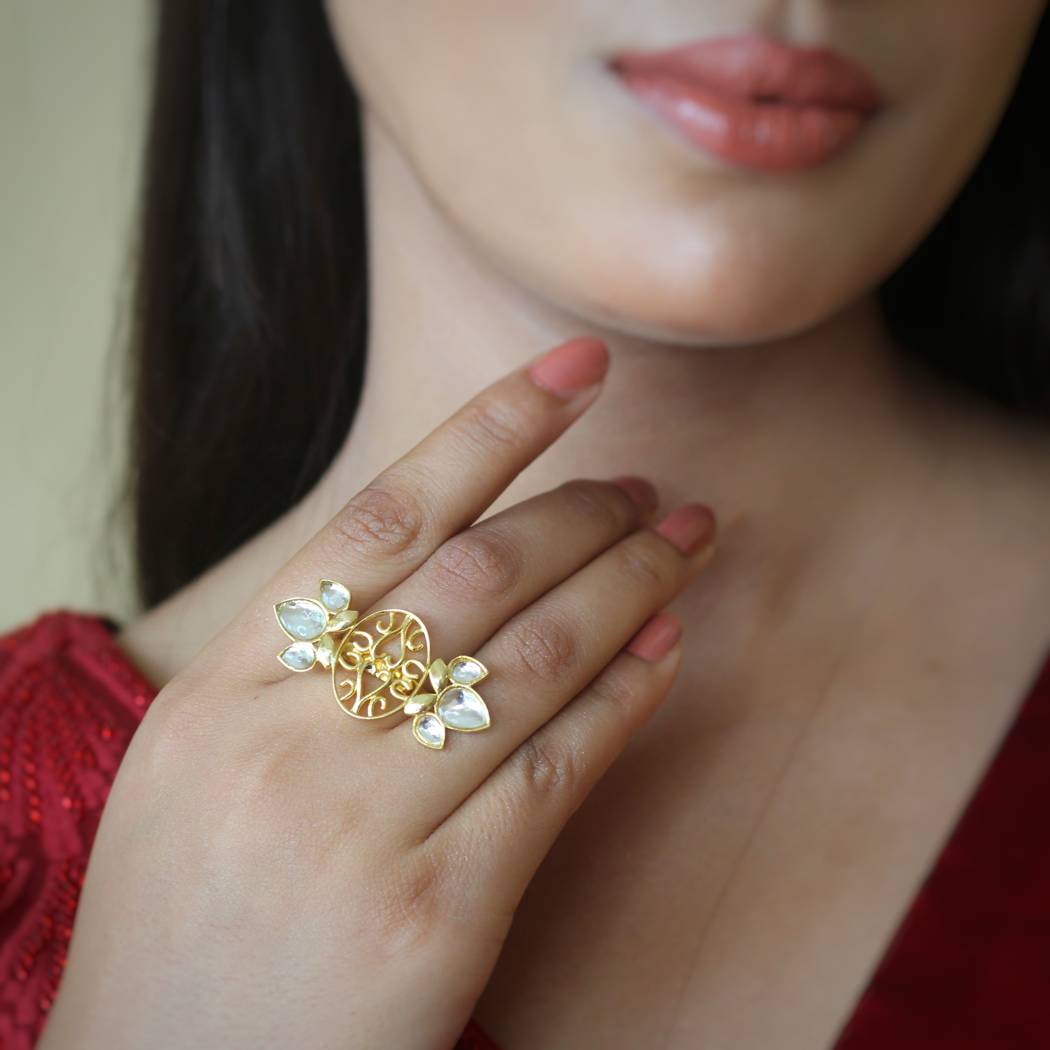 Sitara Art Deco Long Ring