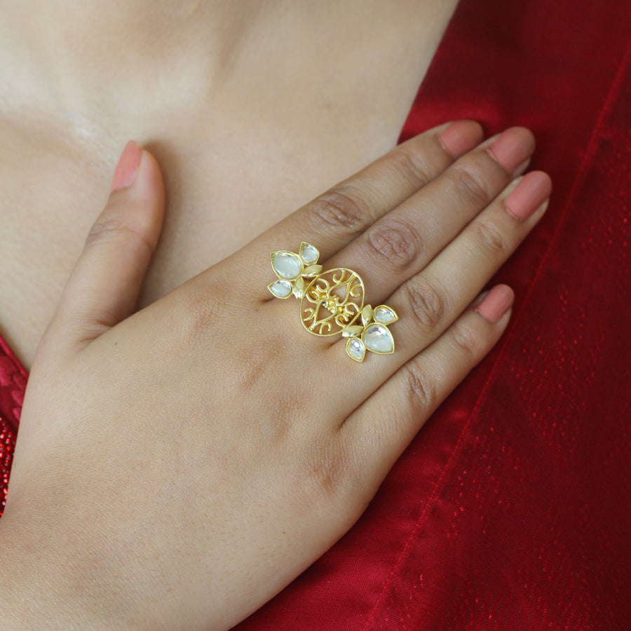 Sitara Art Deco Long Ring