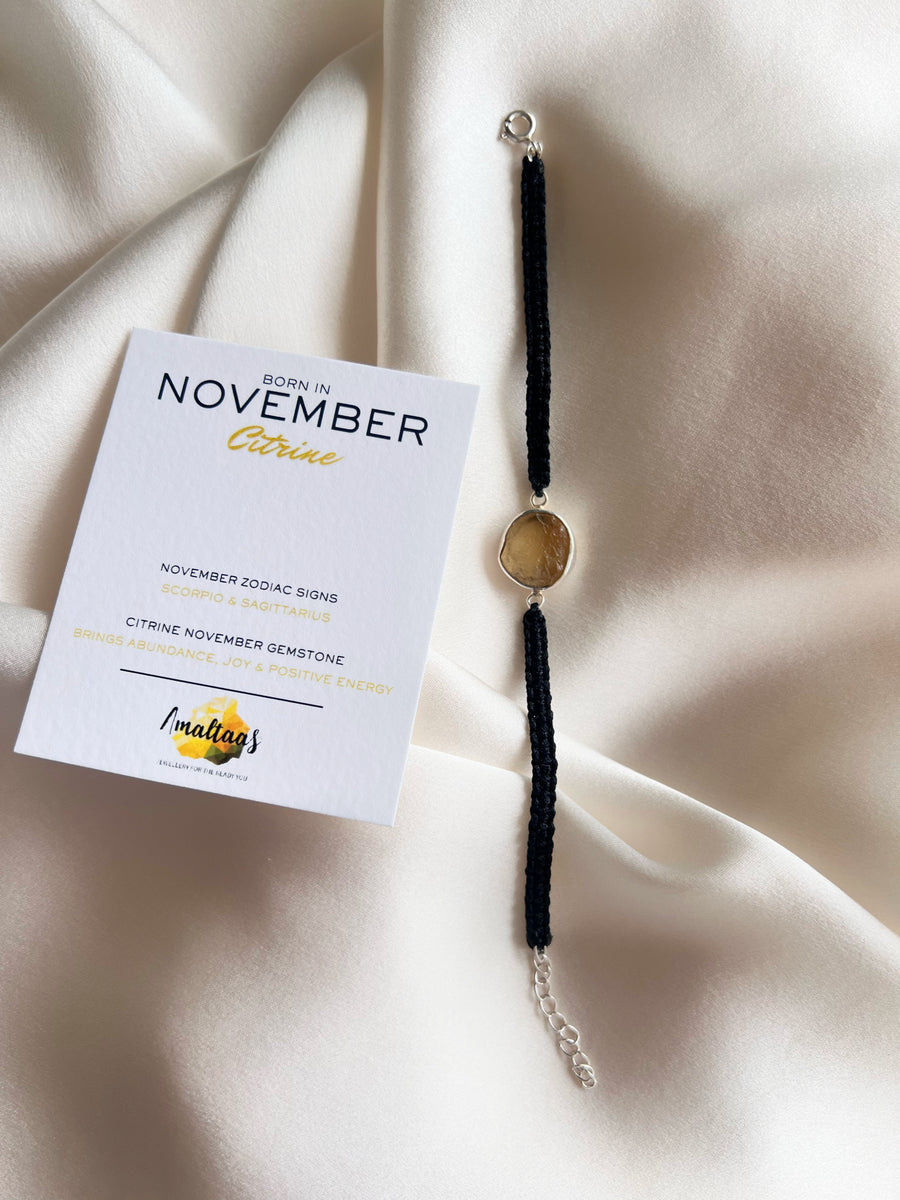 November Birthstone – Citrine 92.5 Silver Bracelet