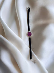 July Birthstone – Ruby 92.5 Silver Bracelet