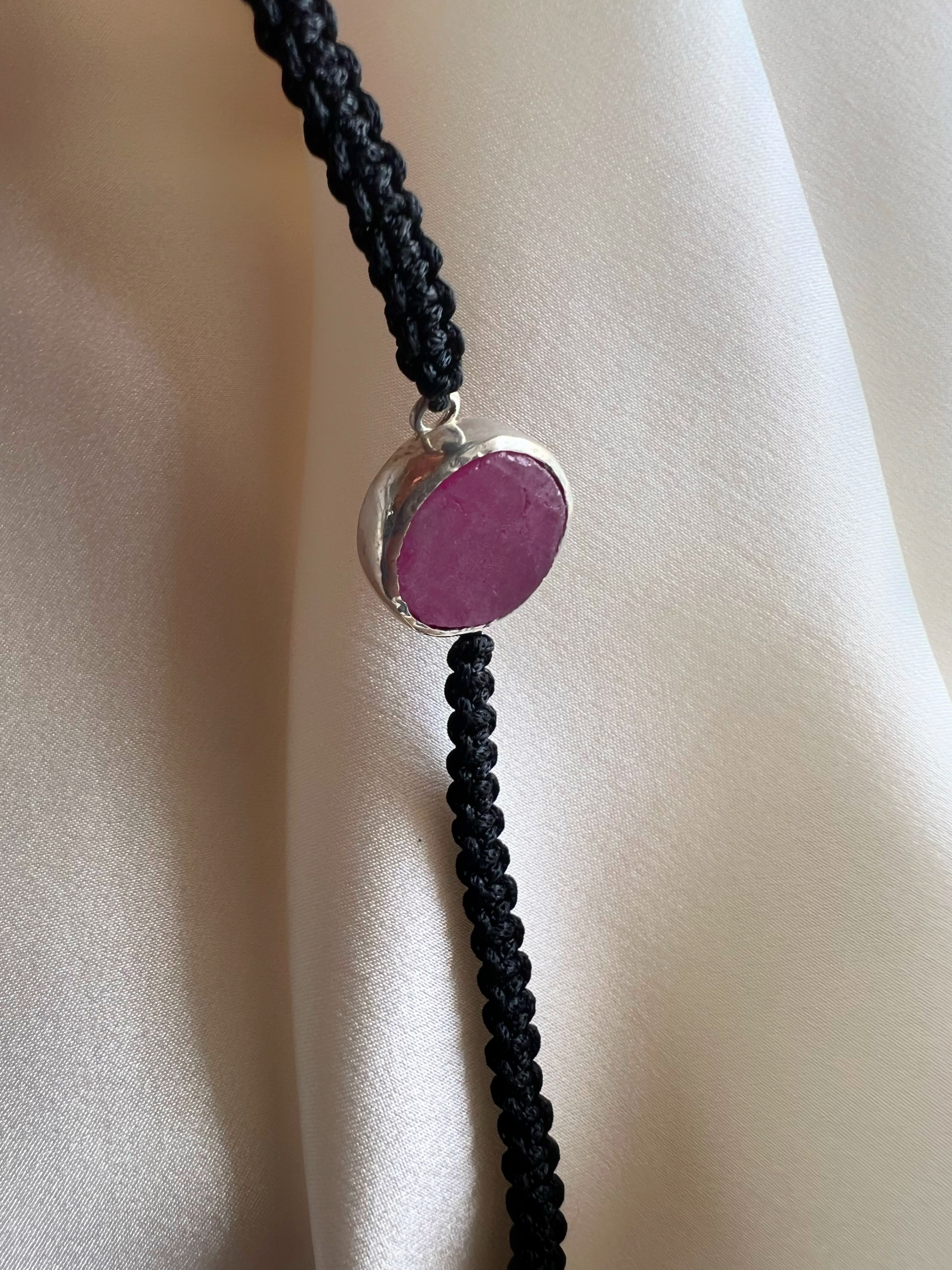 July Birthstone – Ruby 92.5 Silver Bracelet