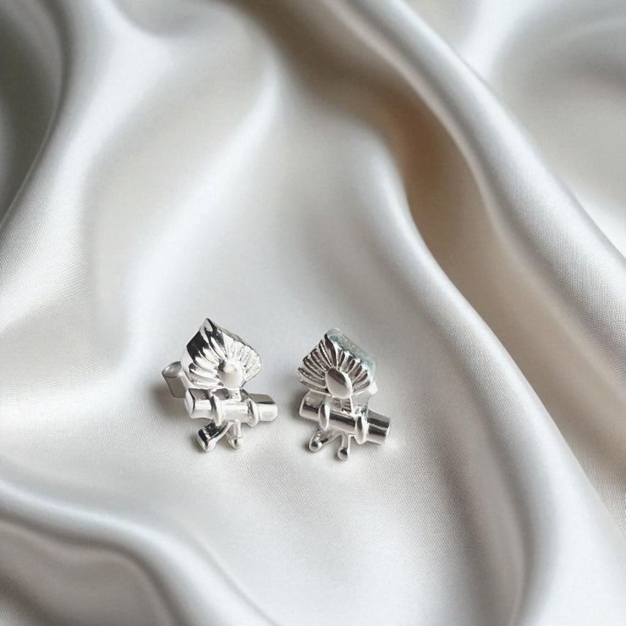 EARRING - Thakurji  Morpankh 92.5 Silver Studs