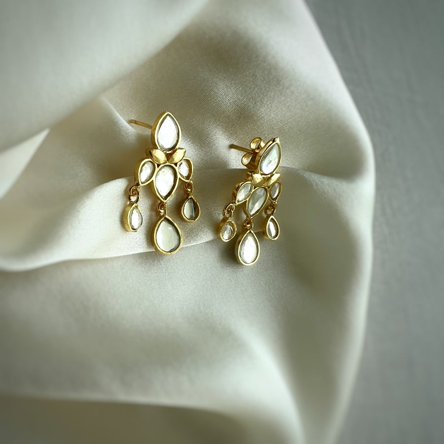 Sitara Dangle Art Deco Lotus Earring