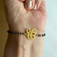 Women Raab Rakha 22k Gold-plated Brass Bracelet with Black Onyx