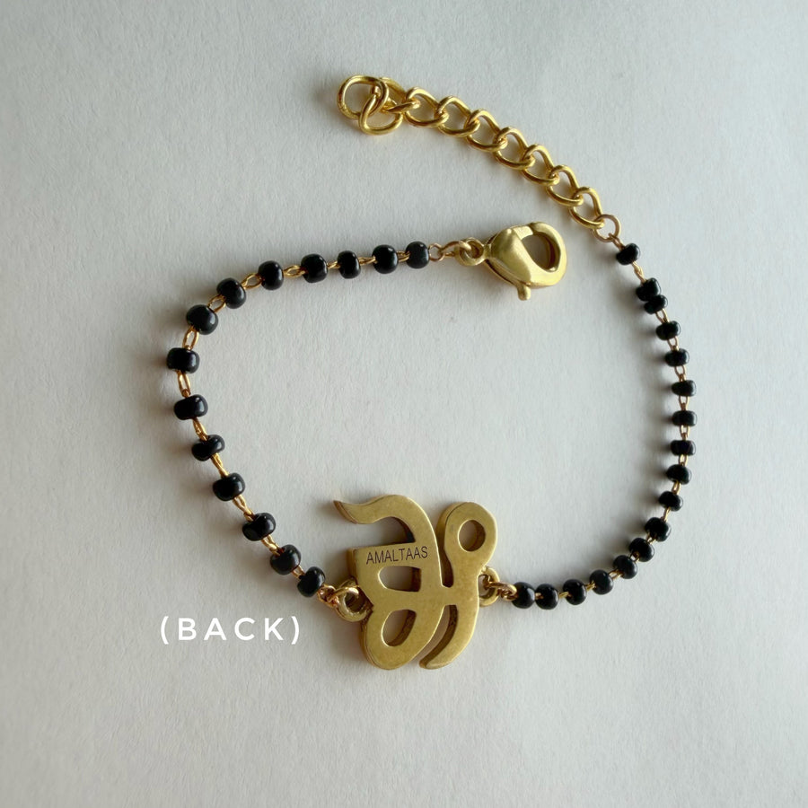 Women Raab Rakha 22k Gold-plated Brass Bracelet with Black Onyx