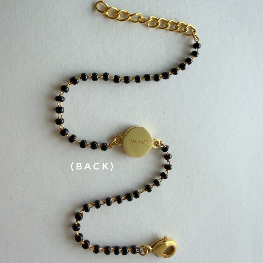 Women EvilEye Nazar Guardian 22k Gold-plated Brass Bracelet with Black Onyx