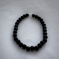 Natural Black Onyx 92.5 Silver Bracelet (Zodiac Charm not included)