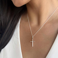 NECKLACE - Grateful Cross of Blessings 92.5 Silver Pendant and Chain