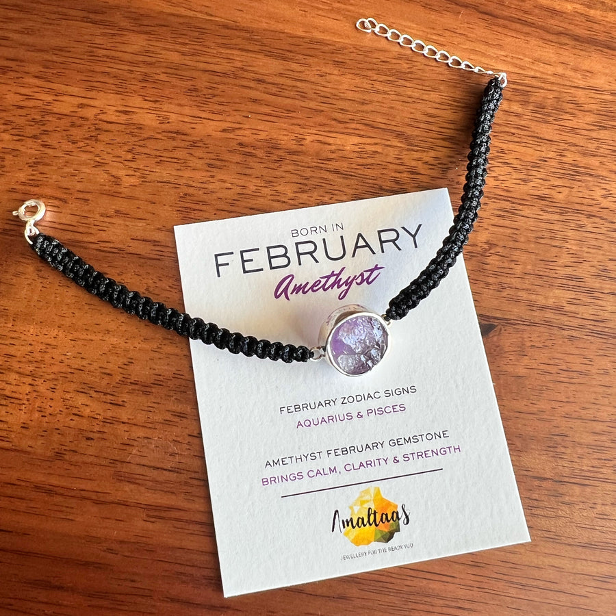 February Birthstone – Amethyst 92.5 Silver Bracelet