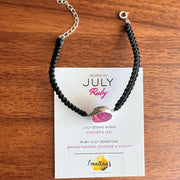 July Birthstone – Ruby 92.5 Silver Bracelet