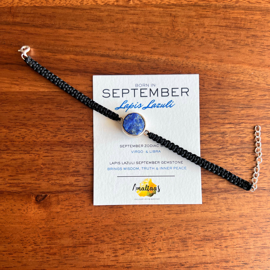 September Birthstone – Lapis Lazuli 92.5 Silver Bracelet