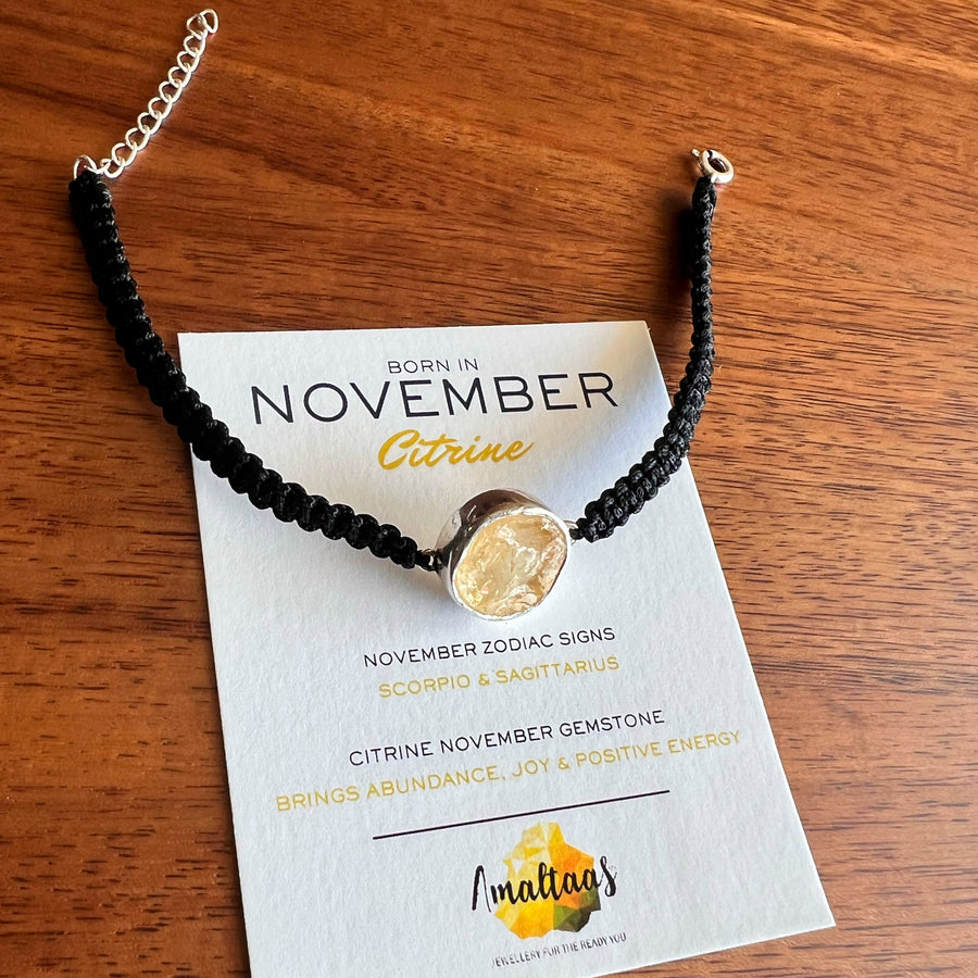 November Birthstone – Citrine 92.5 Silver Bracelet