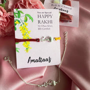COMBO RAKHI - Vayuputra Gada92.5 Silver Rakhi for Bhai and Bhabhi