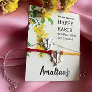 COMBO RAKHI -Ganesh 92.5 Silver Rakhi for Bhai & Bhabhi