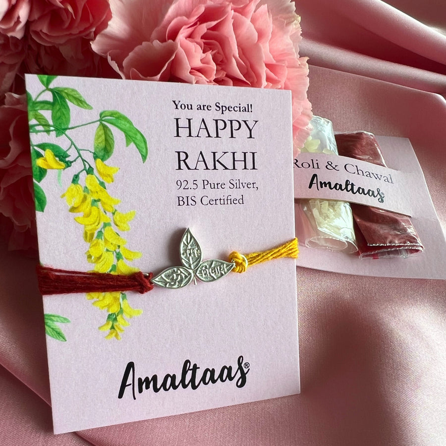 RAKHI - Bel Patra (Sacred Leaf) - 92.5 Silver Rakhi