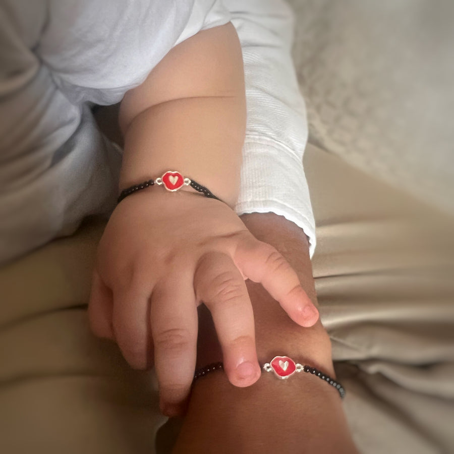 KIDS- (Pair) Red Cutie Pie Enamel 92.5 Silver