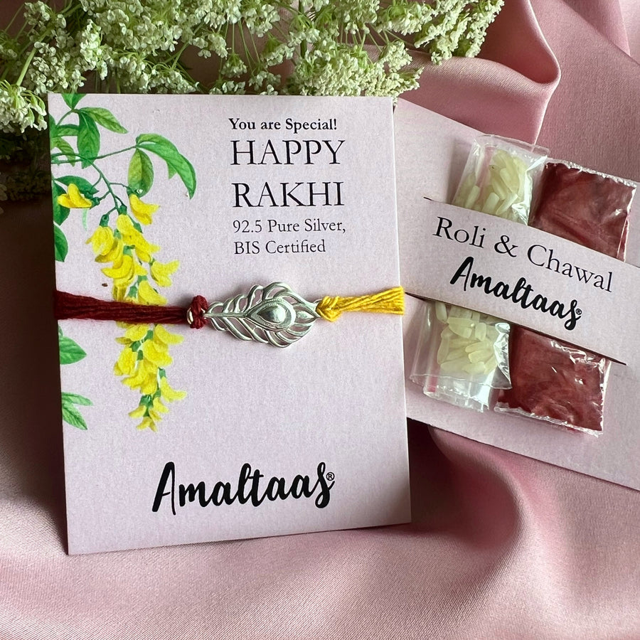 RAKHI - Kanha Morpankh 92.5 Silver Rakhi