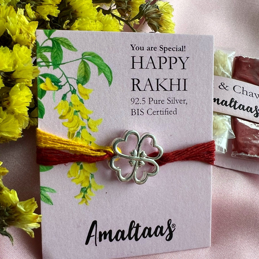 RAKHI - Lucky Clover  92.5 Silver Rakhi