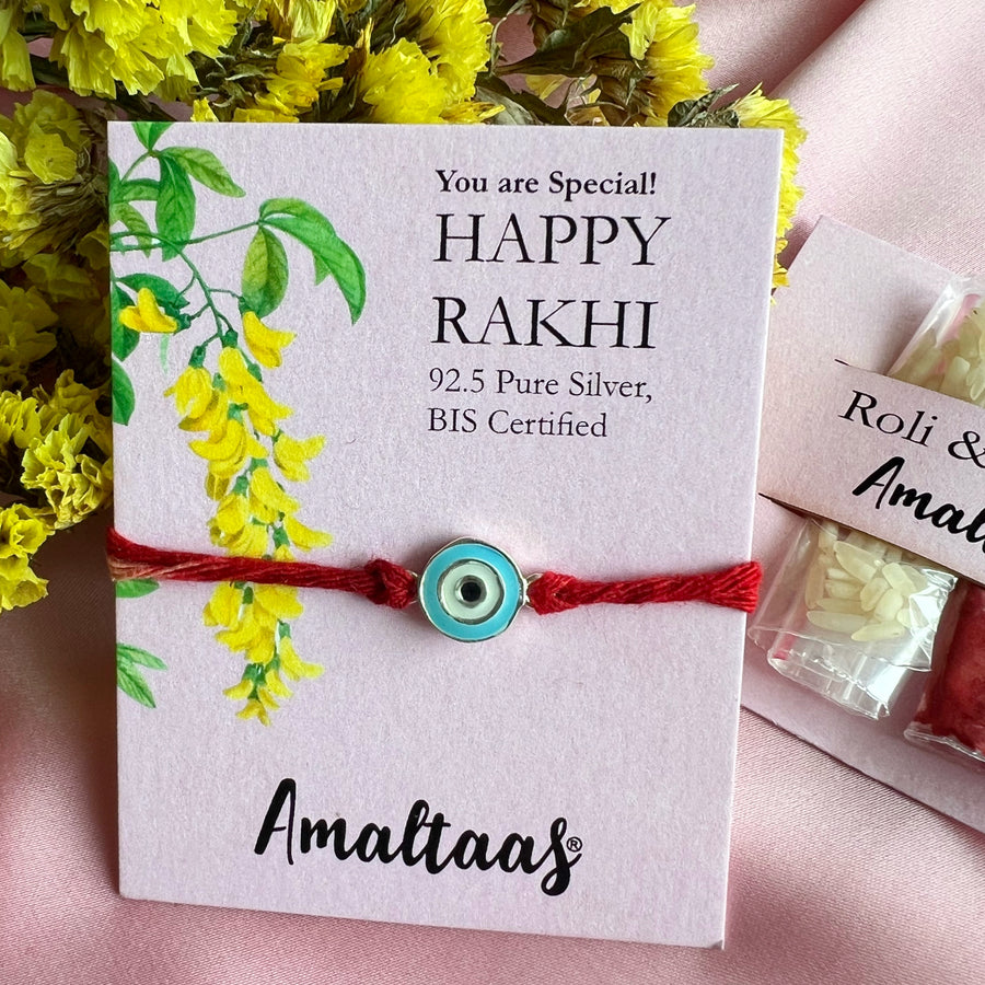 RAKHI - Nazar Evileye Enamel 92.5 Silver Rakhi