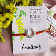 RAKHI - Good Luck HorseShoe  92.5 Silver Rakhi