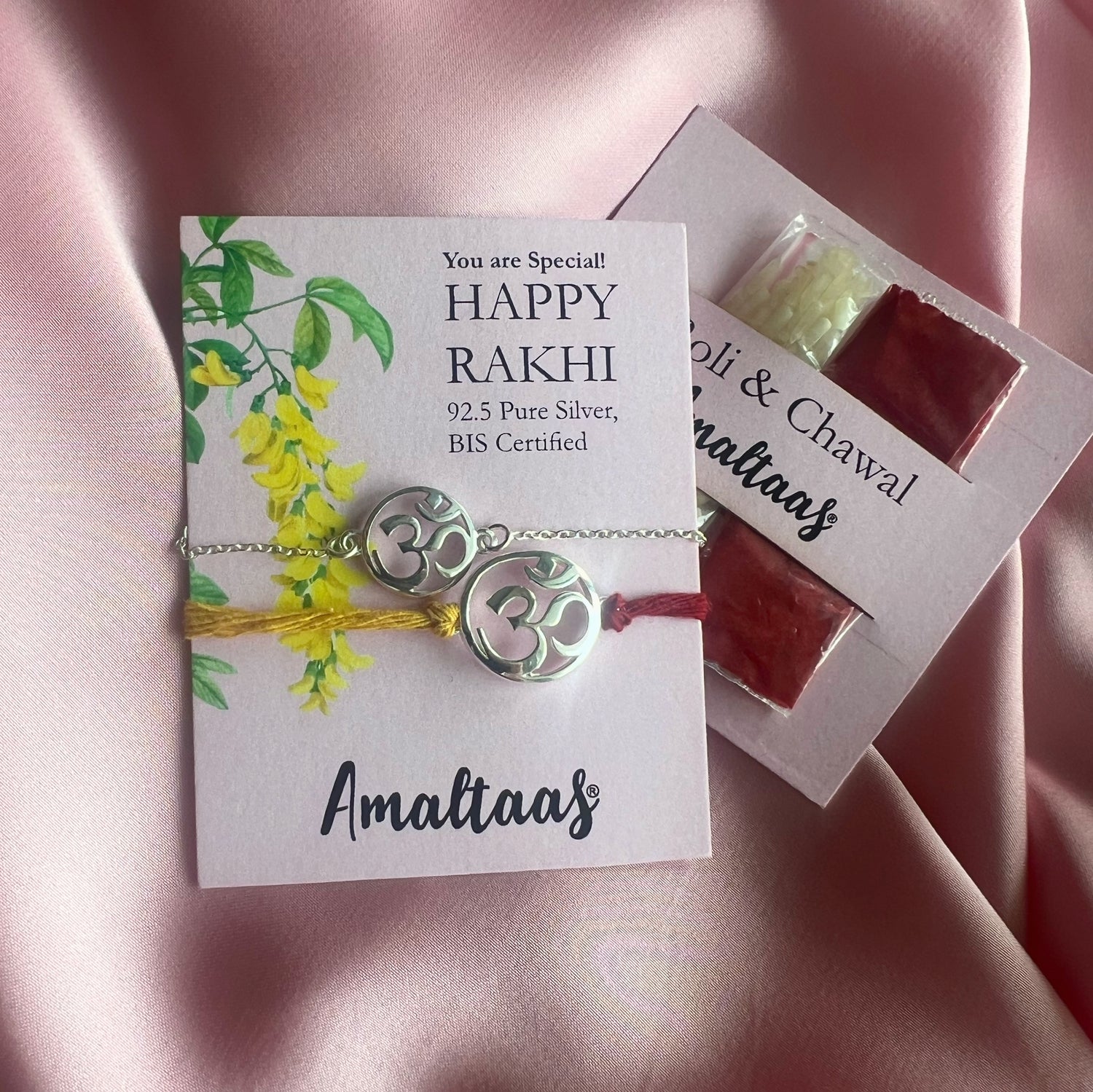 COMBO RAKHI - OM 92.5 Silver Rakhi for Bhai & Bhabhi