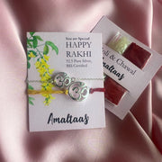 COMBO RAKHI - OM 92.5 Silver Rakhi for Bhai & Bhabhi