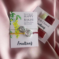 COMBO RAKHI - OM 92.5 Silver Rakhi for Bhai & Bhabhi