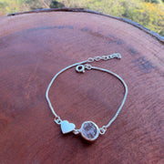 My Heart Rose Quartz Bracelet - 92.5 Silver ( with 22k Gold Plating)
