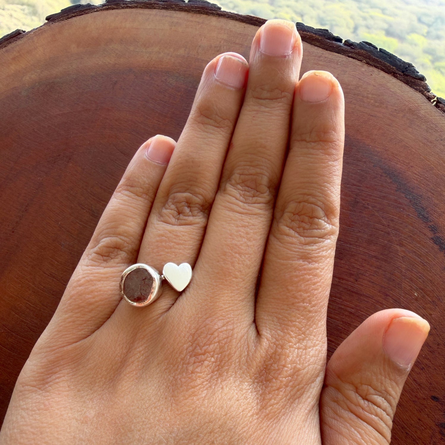 My Heart Rose-quartz Ring - 92.5 Silver ( with 22k Gold Plating)