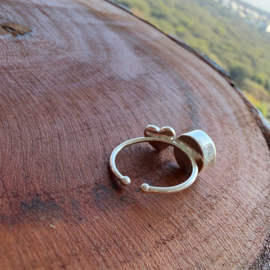 My Heart Rose-quartz Ring - 92.5 Silver ( with 22k Gold Plating)