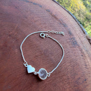 My Heart Rose Quartz Bracelet - 92.5 Silver ( with 22k Gold Plating)