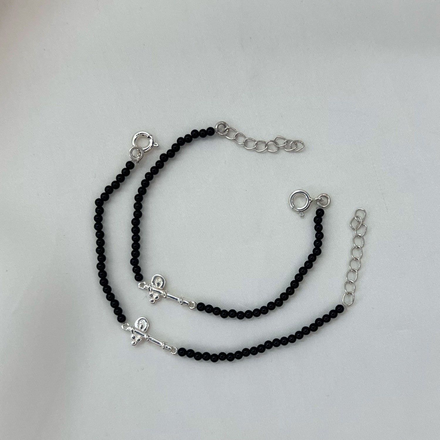 KIDS-(Pair) Laddu Gopal Basuri 92.5 Silver Bracelets