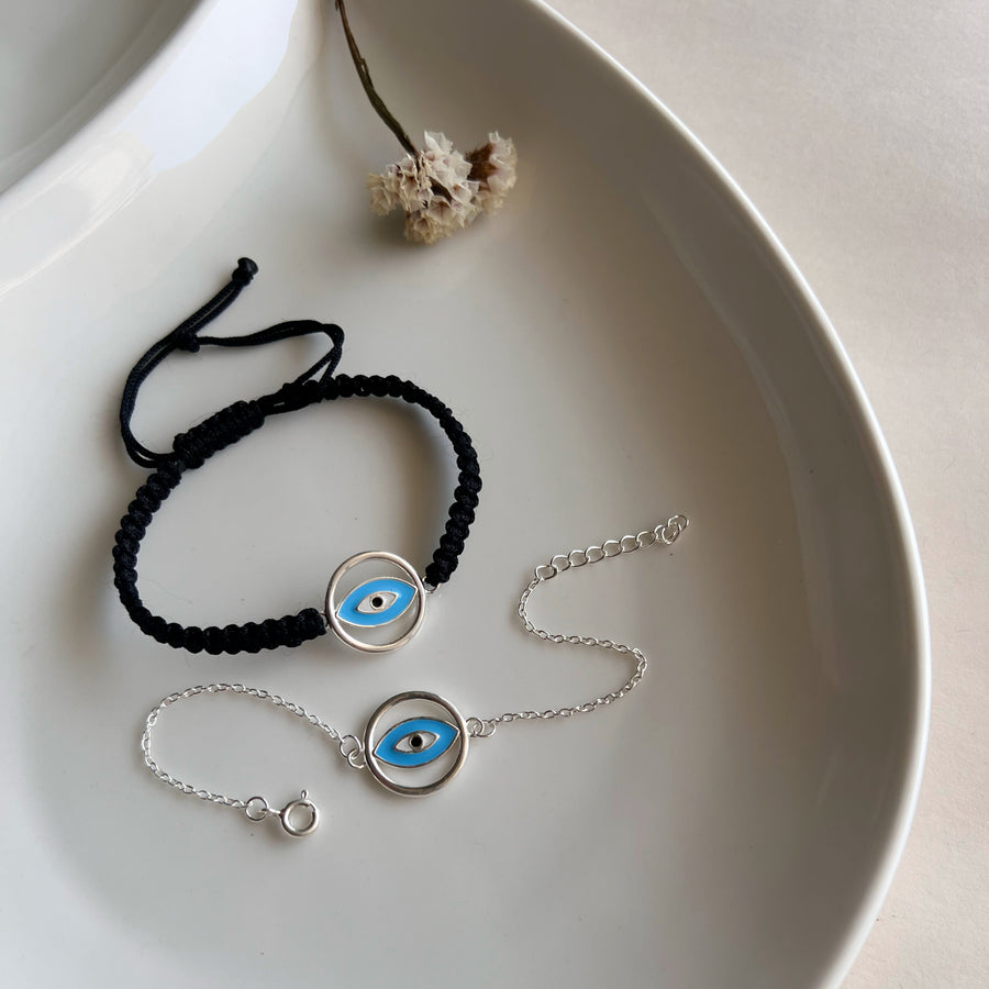COUPLE – Full Circle Nazar EvilEye, 92.5 Silver Bracelet